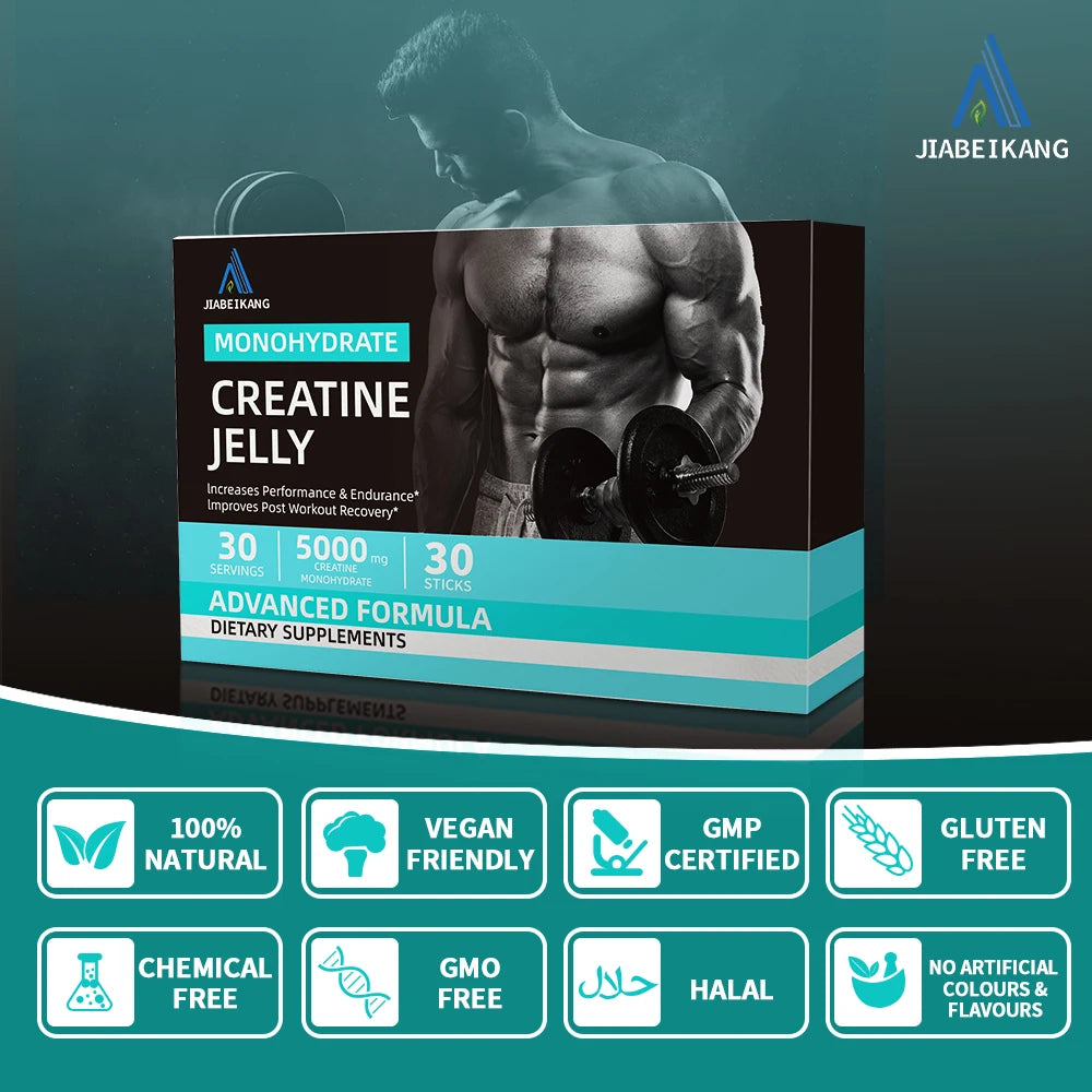 Jiabeikang factory OEM custom pre workout energy boost health supplements Creatine monohydrate jelly sticks