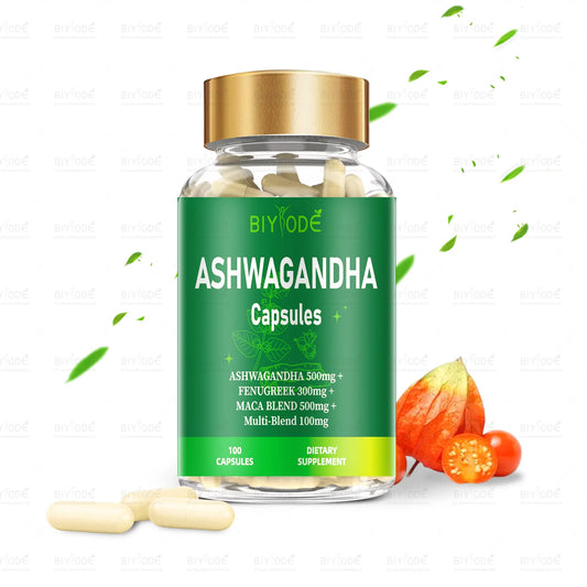 biyode effective formula ready stock wholesale herbal maca ashwagandha extract deep sleep dietary supplement ashwagandha capsule