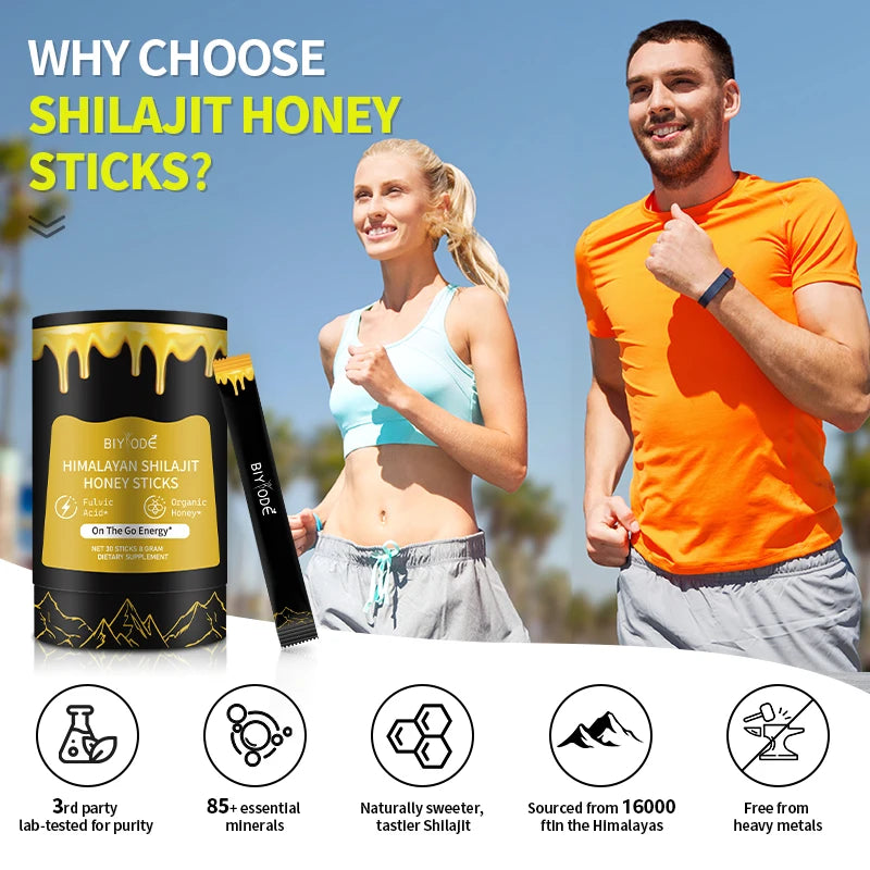 biyode effective formula fulvic acid orginic honey supplement ready stock fast shipping wholesale shilajit honey  sticks