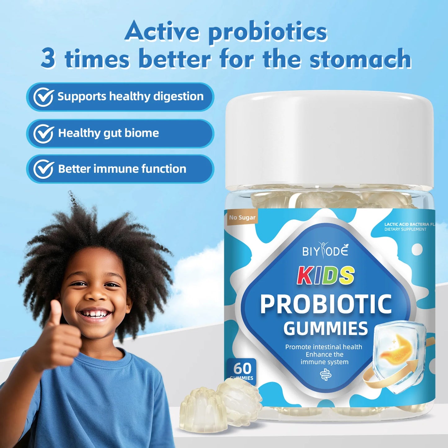 Wholesale Biyode Children Healthcare Supplements Kids Probiotics Gummies