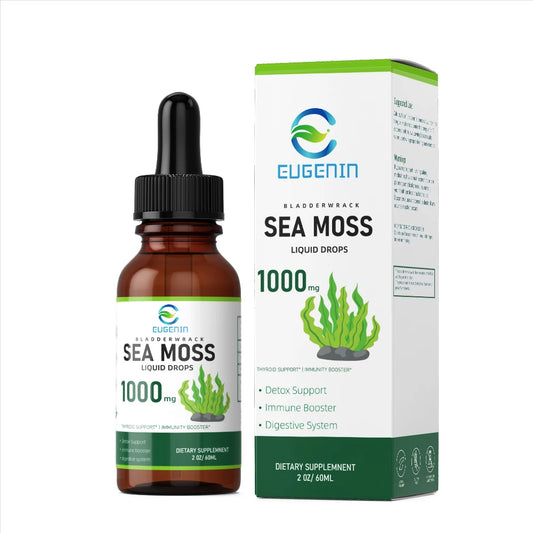 Organic sea moss colon cleanse detox bladder wrack 1000mg weight health supplement private label custom vitamin seamoss oil drop