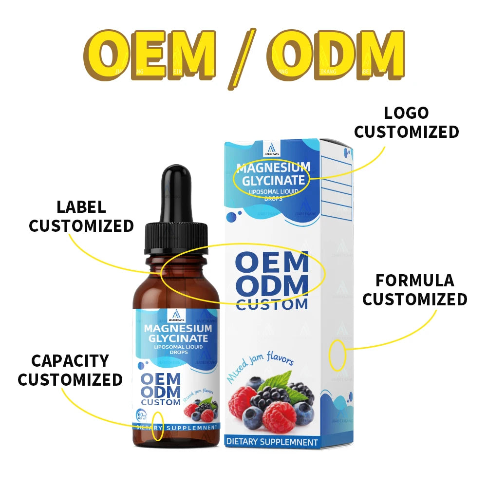 OEM ODM Custom Private Label Supplement Manufacturer Magnesium Supplement Magnesium Glycinate Liquid Drops