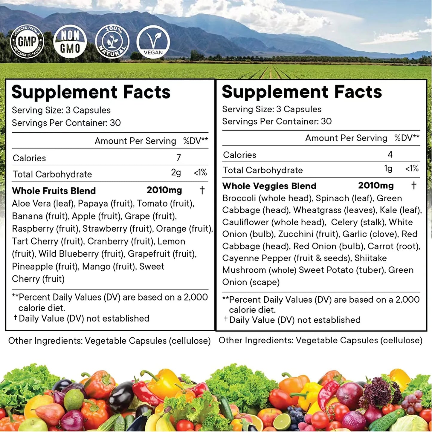 Superfood organic vitamin fruit wholesale balance of nature fruits and veggies - whole food supplement capsules