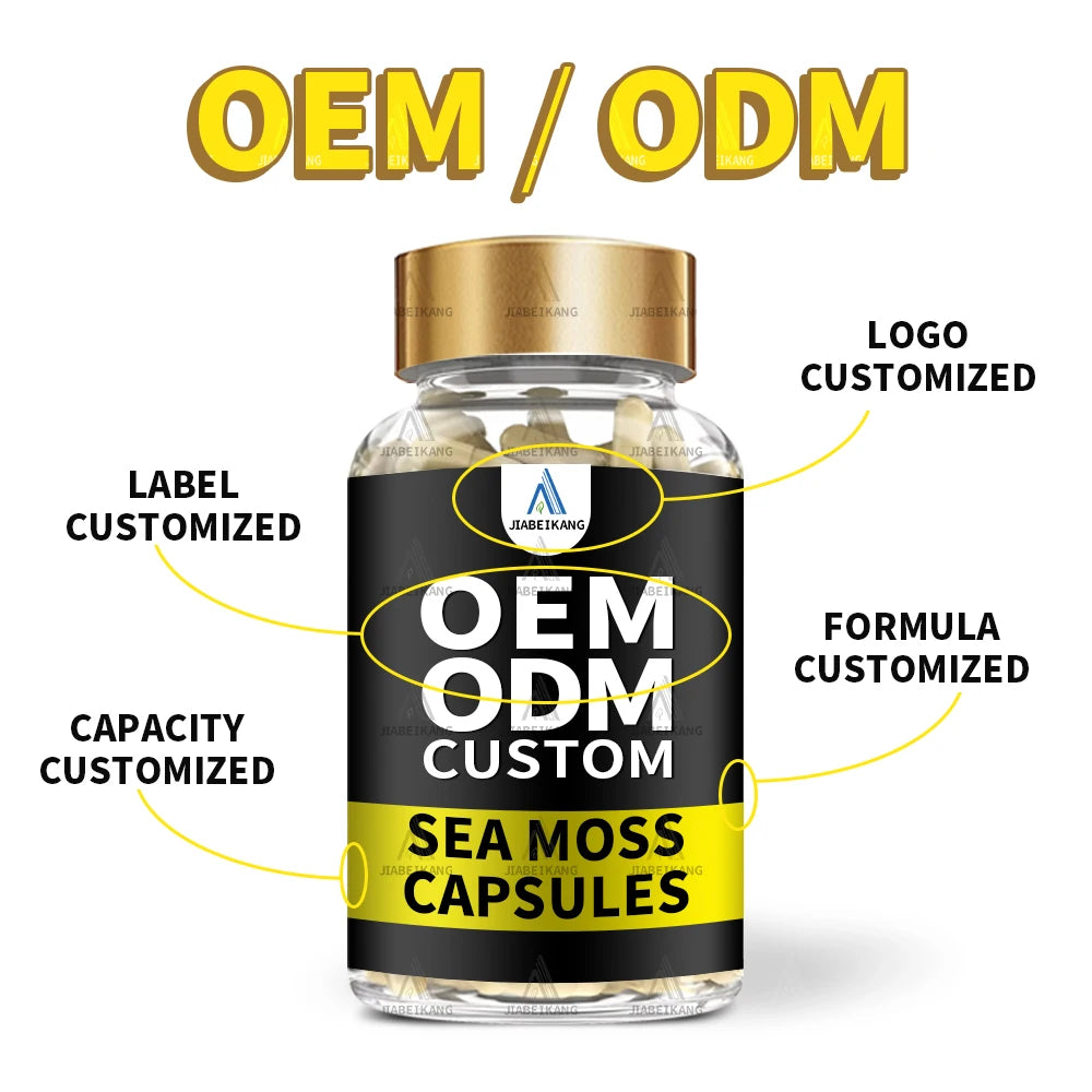Certificate Factory NSF HALAL COA GMP Wholesale Irish Sea Moss Tablets Shilajit Lions Mane Sea Moss Capsules