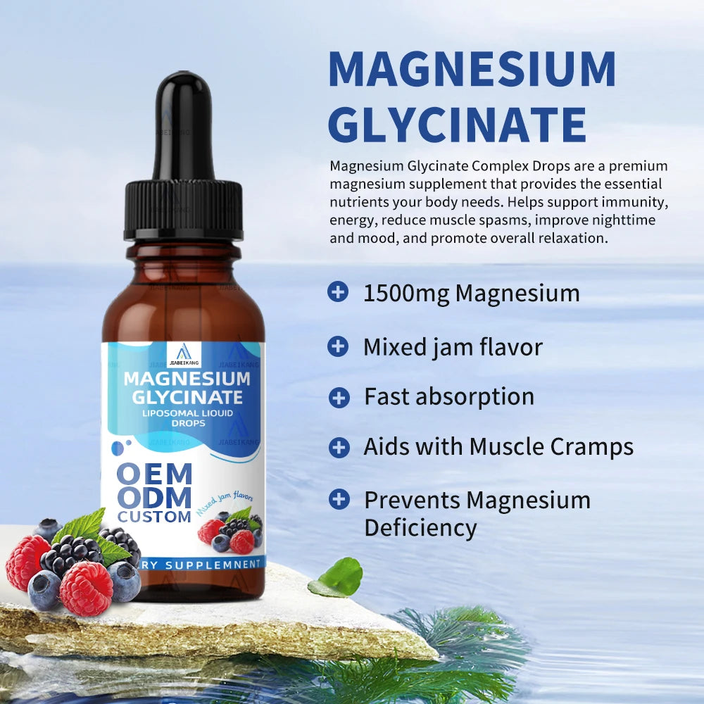 OEM ODM Custom Private Label Supplement Manufacturer Magnesium Supplement Magnesium Glycinate Liquid Drops
