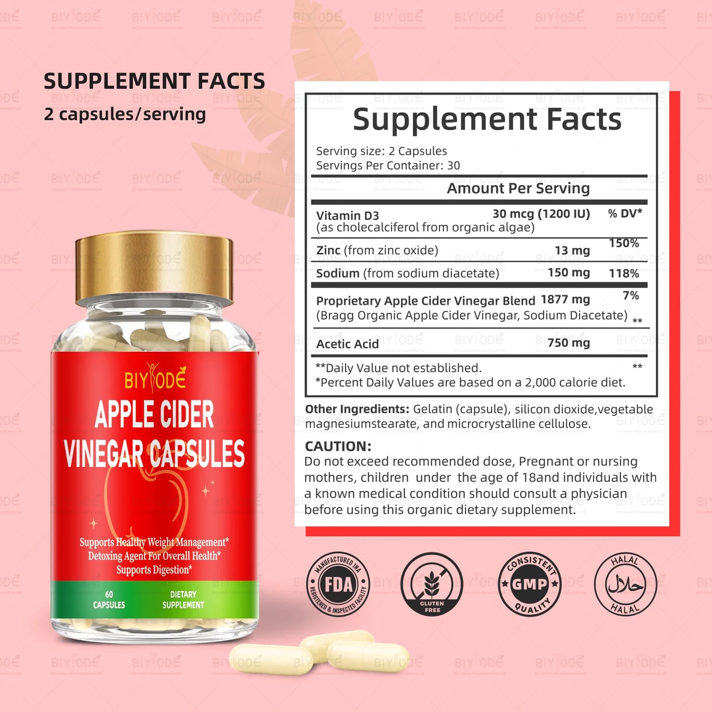 Jiabeikang Factory OEM ODM Custom Ready Stock Wholesale Rich In Vitamin Minerals Apple Cider Vinegar Capsules