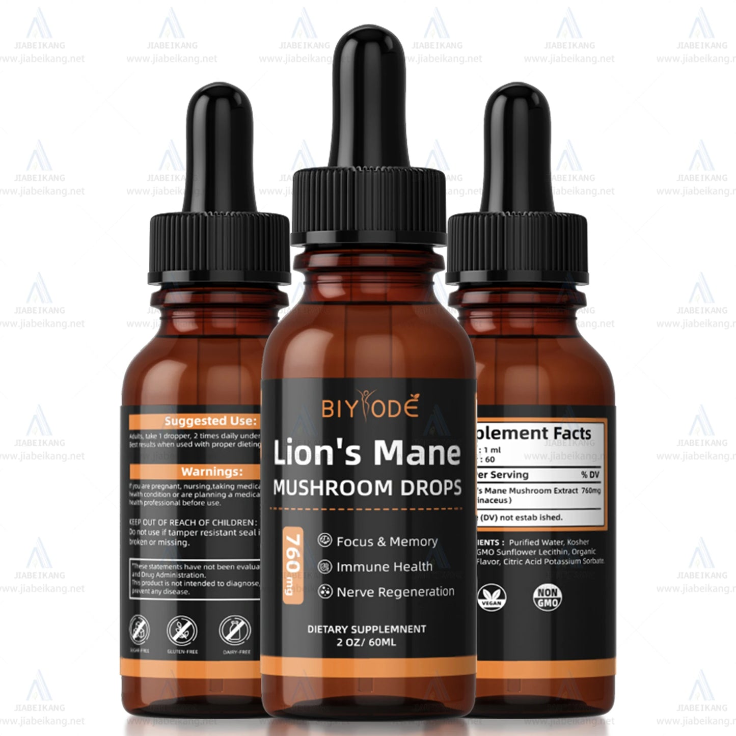 Herbs Brain Supplement Lions Mane Tincture Mushroom drops for Natural Immune Support