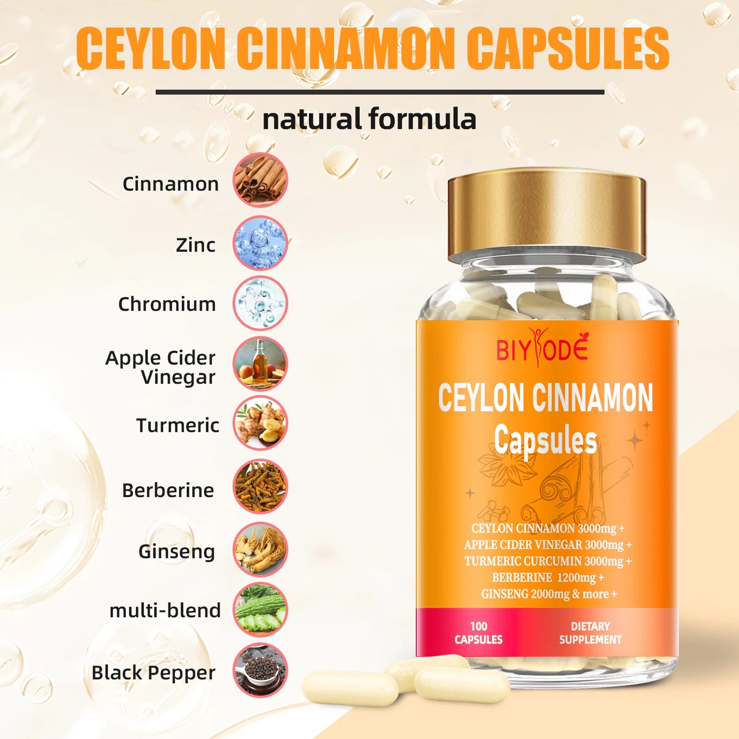 Jiabeikang factory OEM ODM custom ready stock wholesale herbal extract supplements ceylon cinnamon capsules