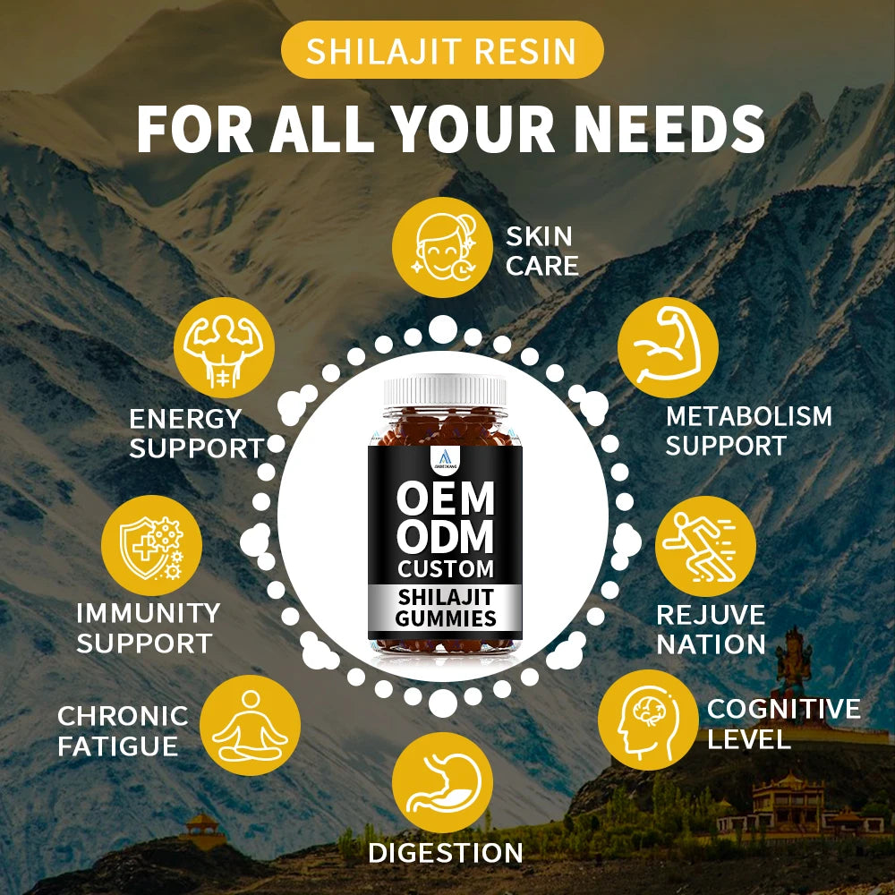 OEM ODM Custom Shilajit Gummies Wholesale Himalayan Shilajit Gummy Gold Natural Shilajit