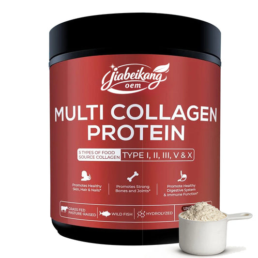 Multi Collagen Peptides Powder Hydrolyzed Collagen Complex Bovine Fish Chicken Eggshell Protein Supplement