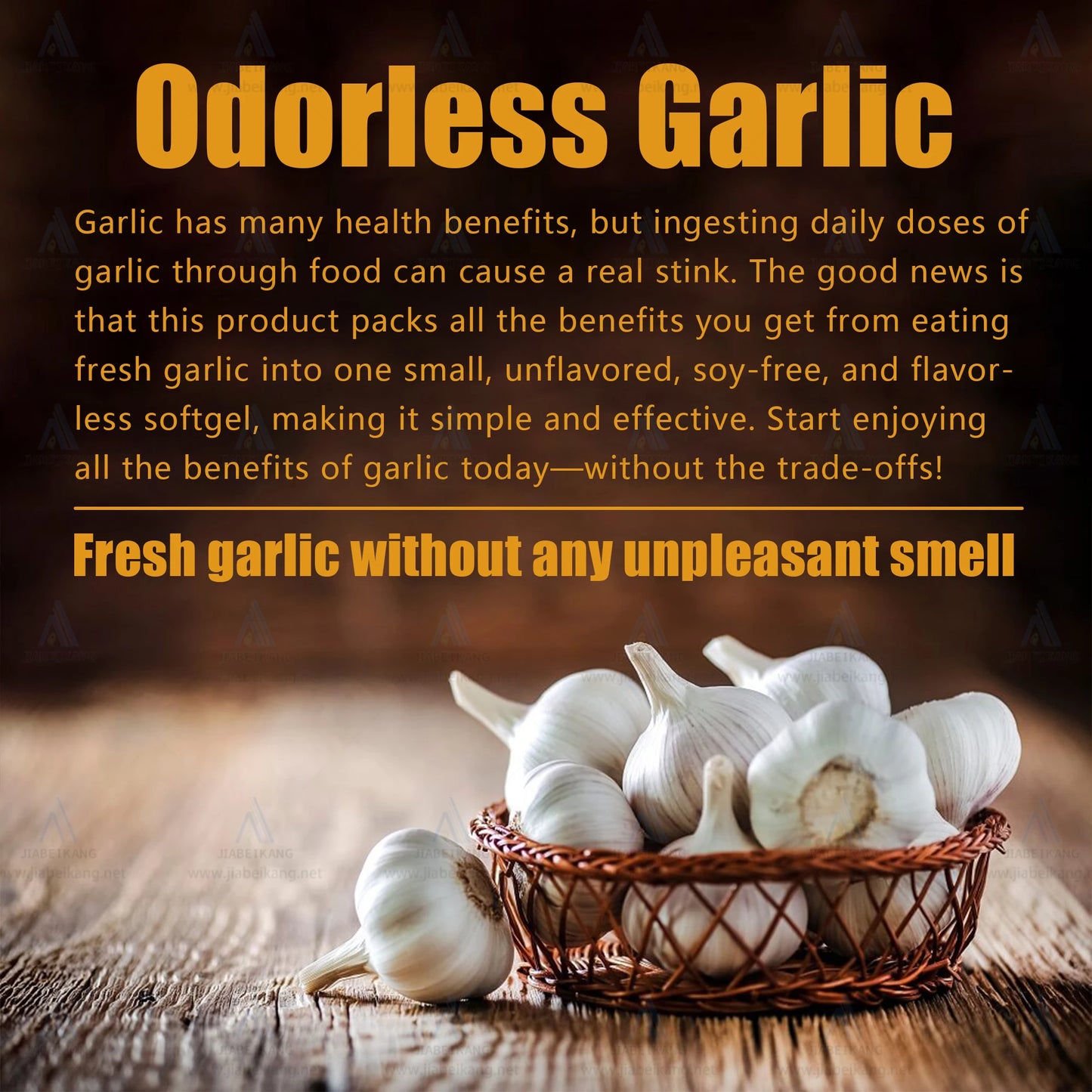 Jiabeikang Factory Custom Herbal Supplement Hot Sale Wholesale odorless garlic softgels