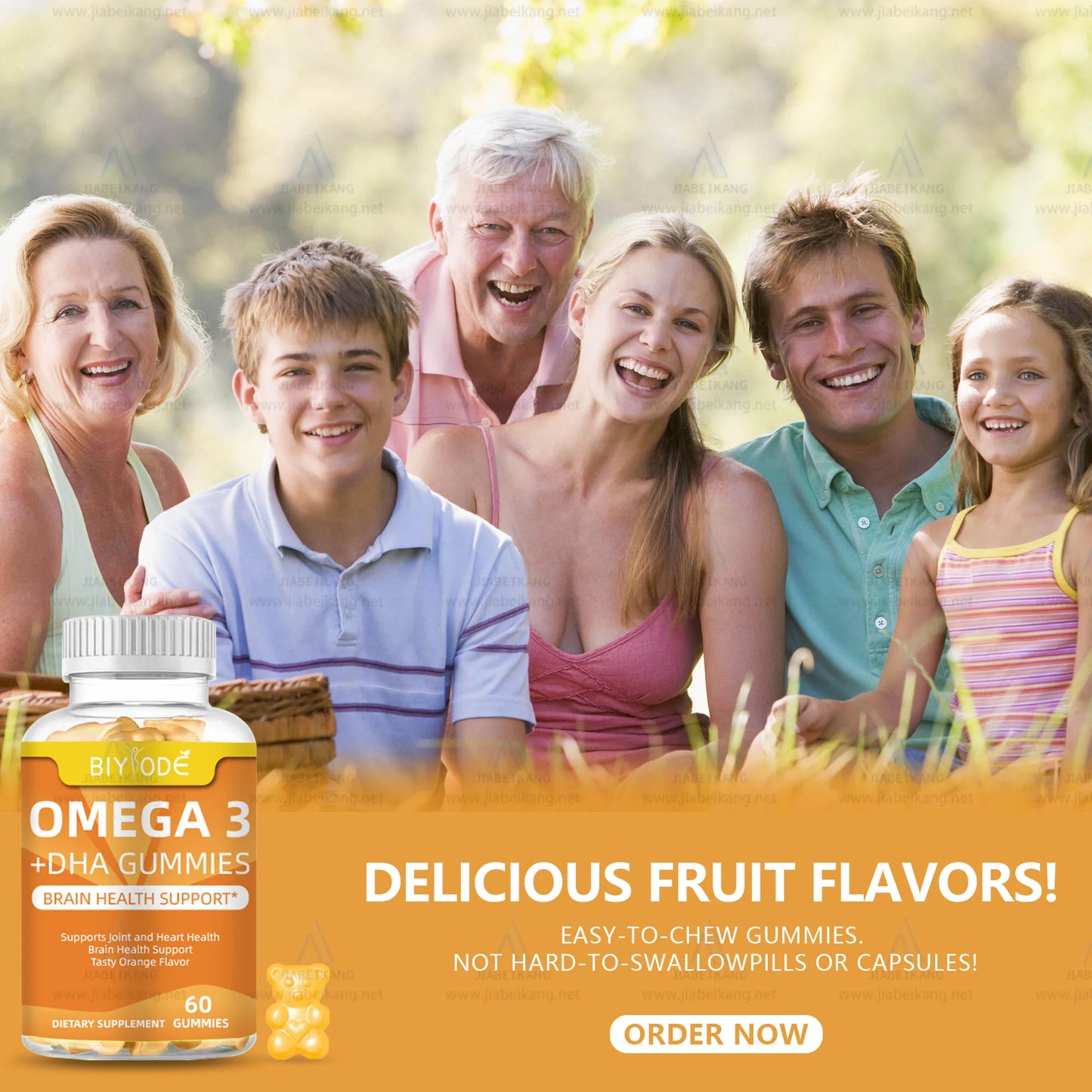 DHA Fish Oil Gummies Omega 3 Candy Gummy Heart and Brain Health Supplements