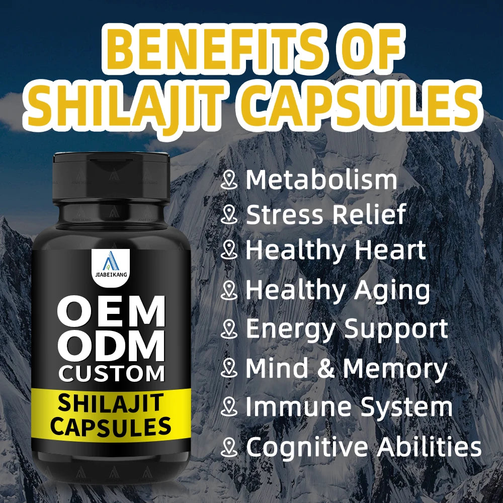 OEM ODM Custom Private Label Supplement Manufacturer Shilajit Capsules Wholesale Himalayan Shilajit Pills