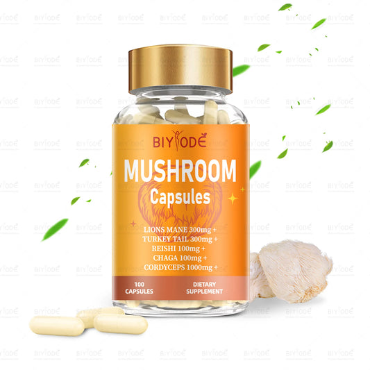 Jiabeikang Factory OEM ODM Custom Ready Stock Wholesale Immune Support Herbal Supplement Reishi Chaga Cordyceps Mushroom Capsule