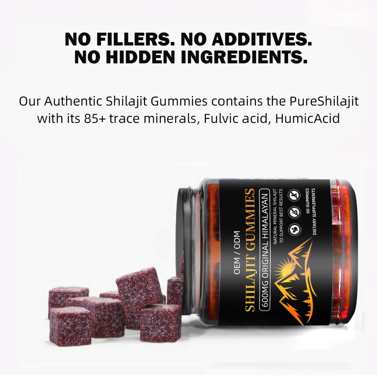 OEM ODM custom private label supplement manufacturer pure shilajit gummies