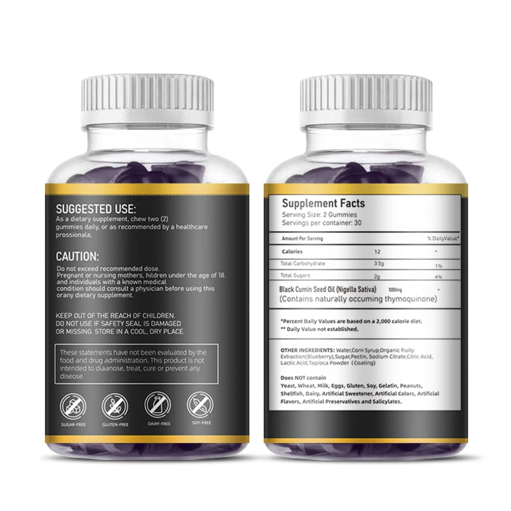 OEM Private Label Black Seed Oil Gummies and honey Fat Burner Sea Moss Elderberry Supplement Gummies