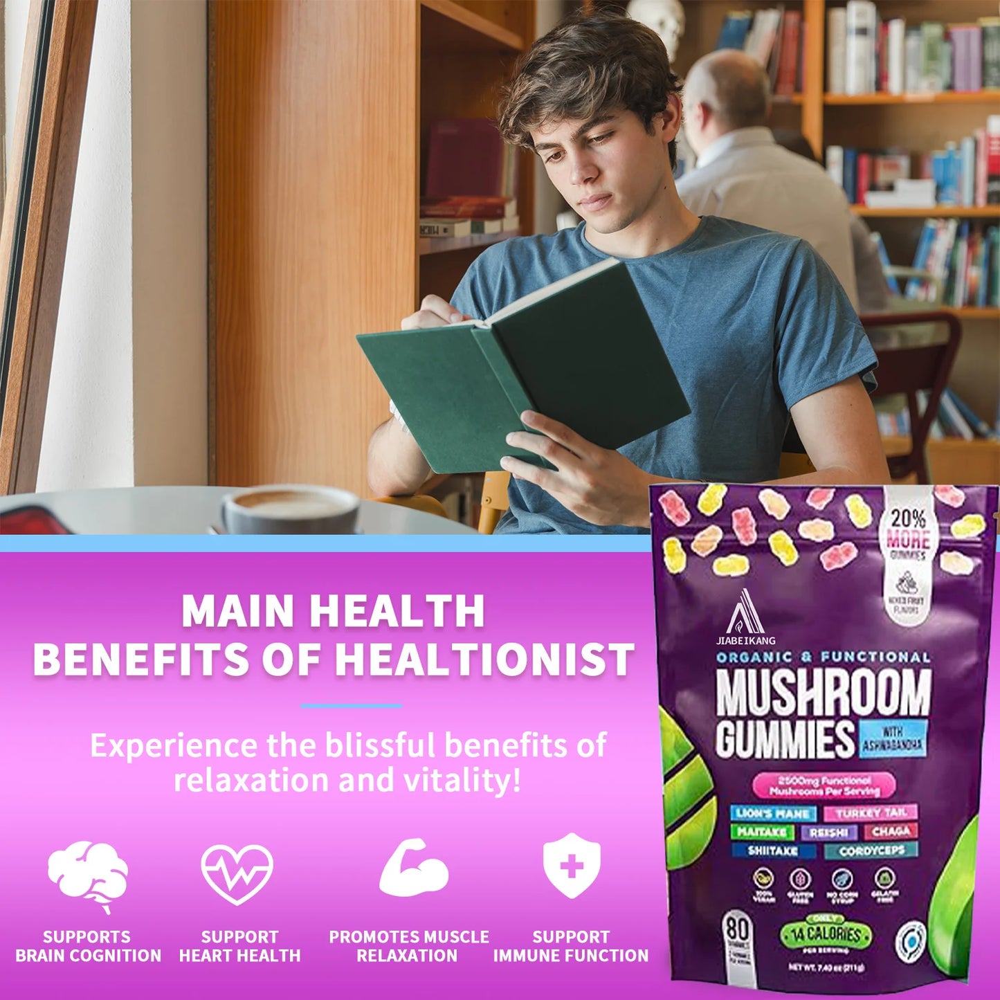 OEM ODM Private Label Mushroom Gummies Brain Booster Immune Support Energy - Mushroom Supplement for Men & Women