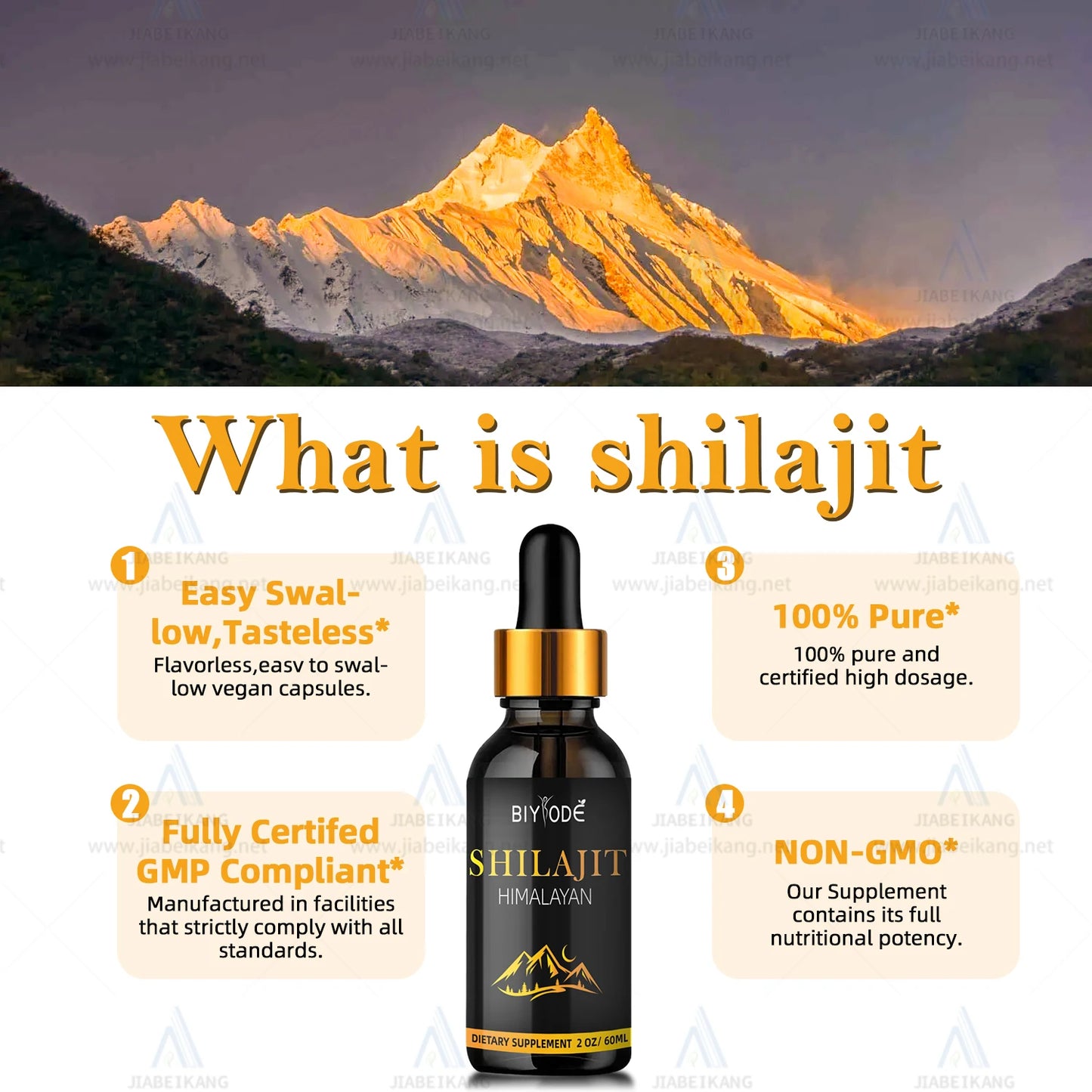 GMP factory wholesale custom oem himalayan shilajit liquid dry drop