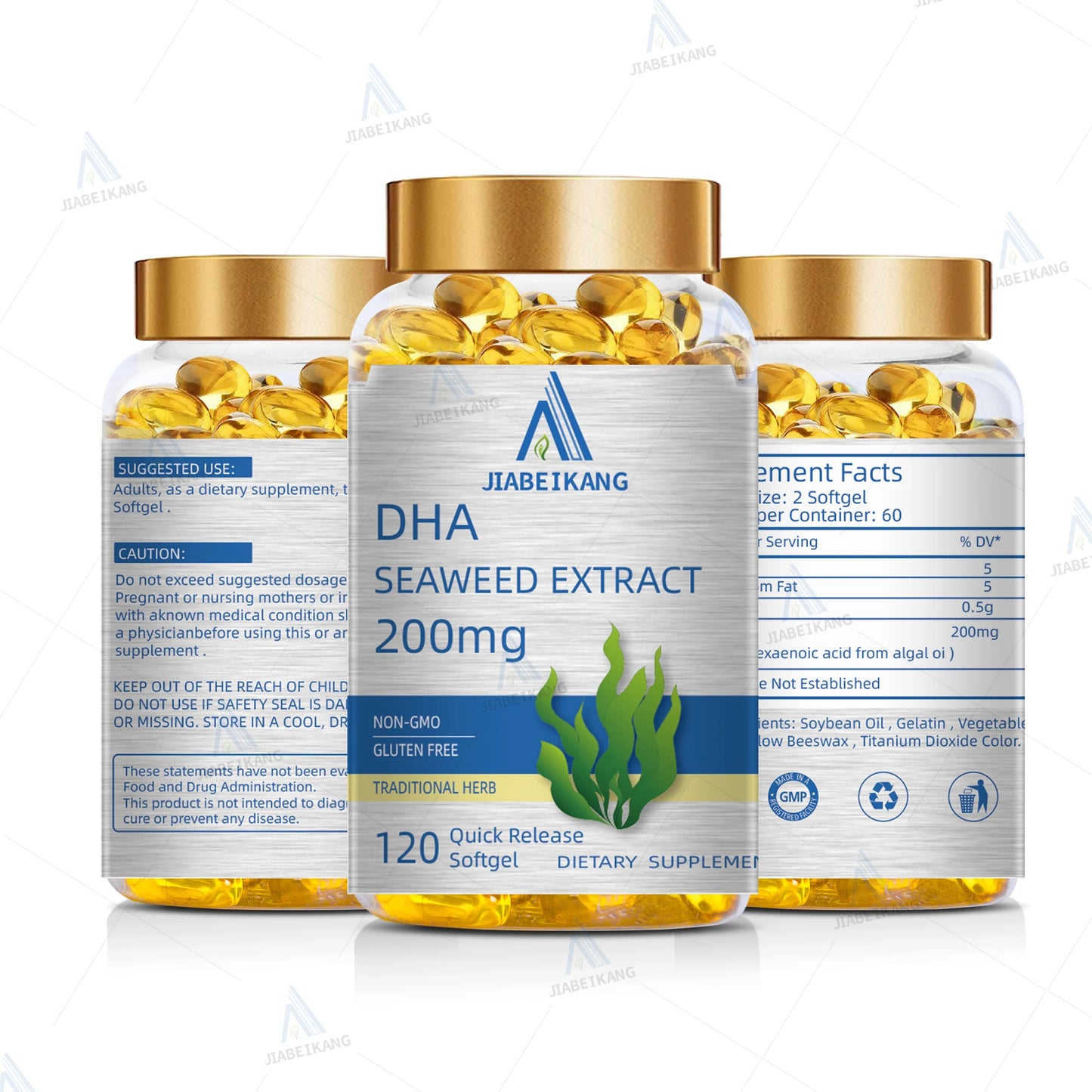 Hot sale Omega 3 deep seaweed oil softgel supplements sea moss 1000mg DHA 12 EPA 18 soft capsules