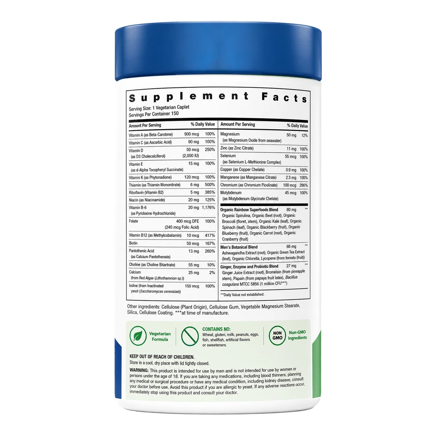 Custom Private Label Vegan Multivitamin Tablets with Organic Superfood Blend Enzyme Probiotic Formula Daily Nutritional Support