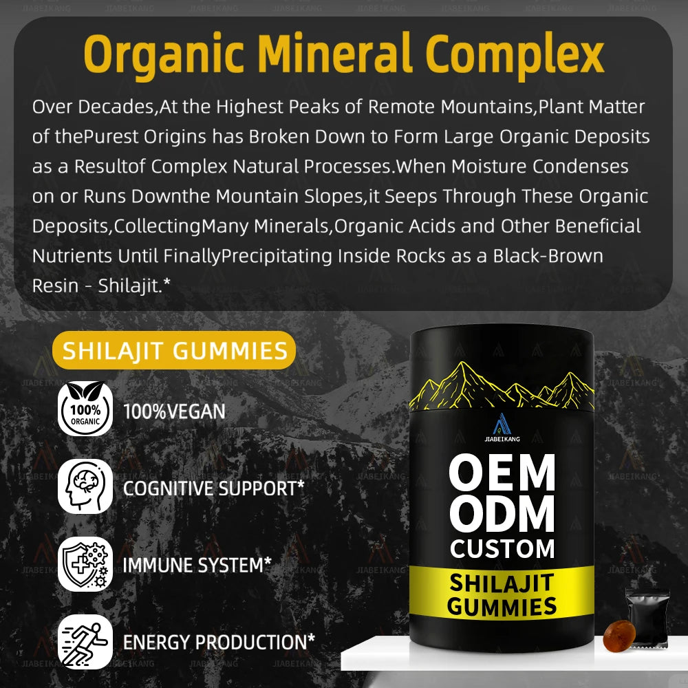 OEM ODM Custom Shilajit Gummies Original Natural Himalayan Shilajit Gummy Gold Herbal Supplements