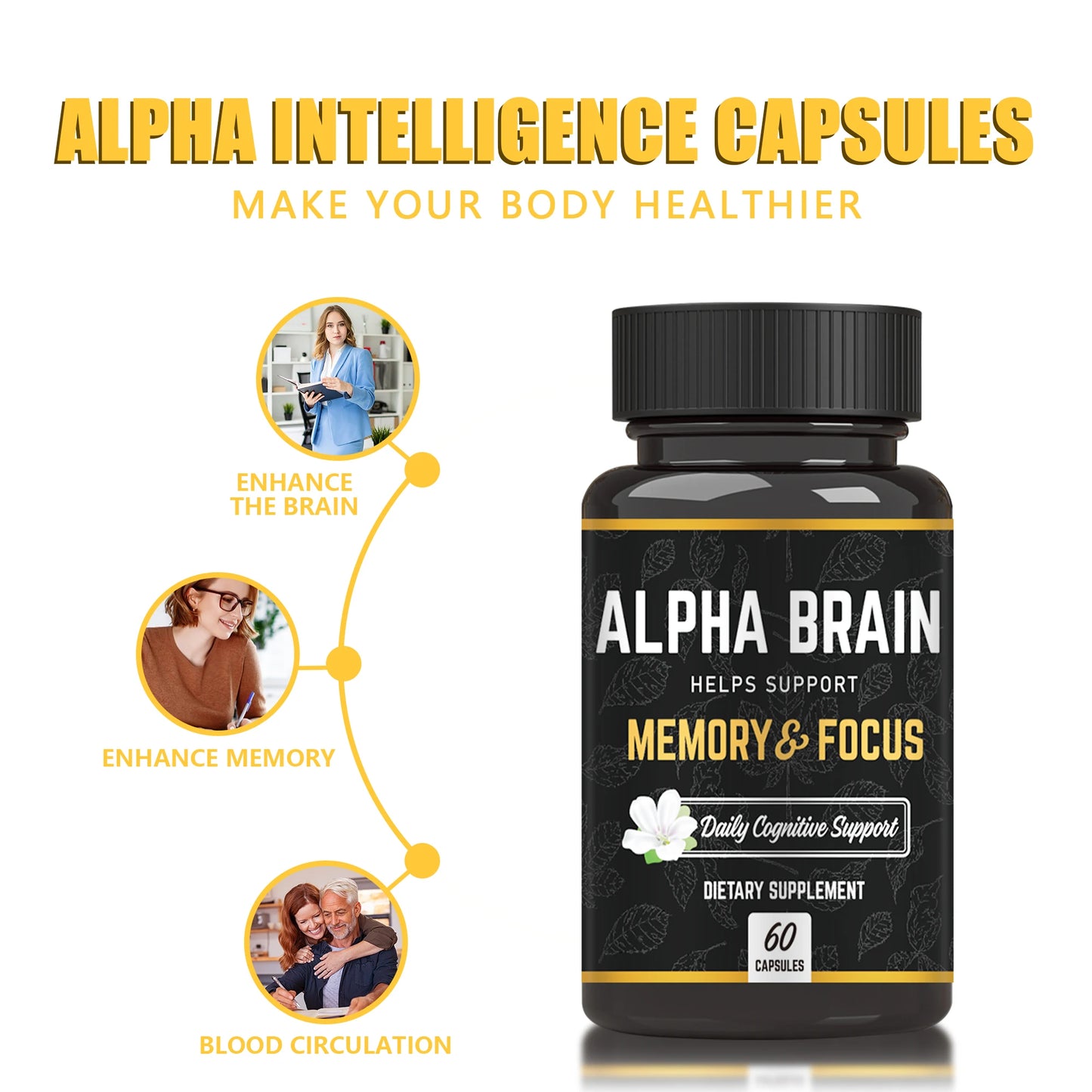 Jiabeikang Factory Customized Alpha Brain Capsule Nutritional Pills Supplements and Vitamins Booster Focus Memory Brain Health