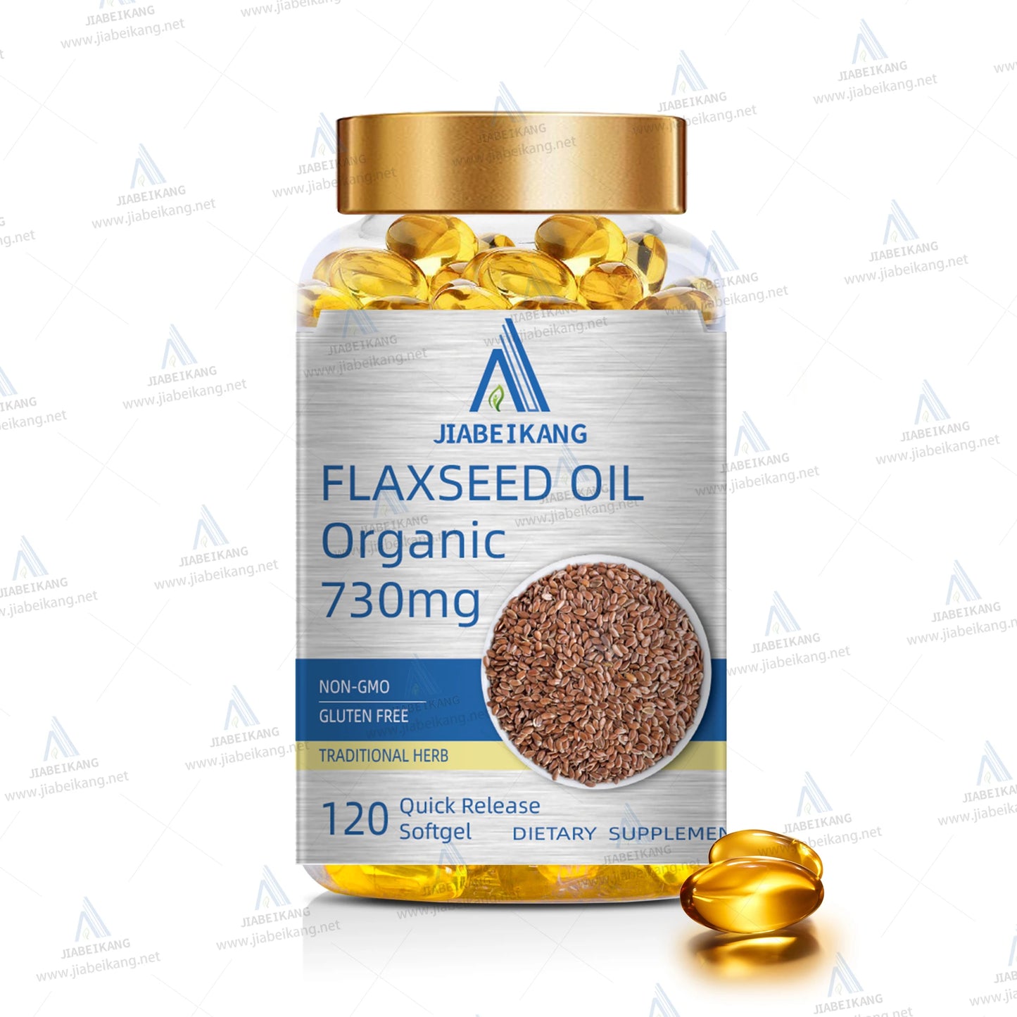 Organic Flaxseed Oil Softgels With Omega-3 6 9 for Heart Skin and Hair Health Weight Loss Healthcare Supplements