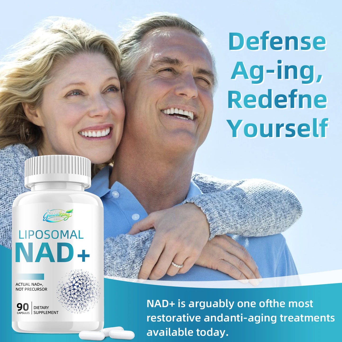 OEM Liposomal NAD+ Capsules High Absorption 1200mg NAD+ with Resveratrol Cellular Energy Support Private Label Supplement