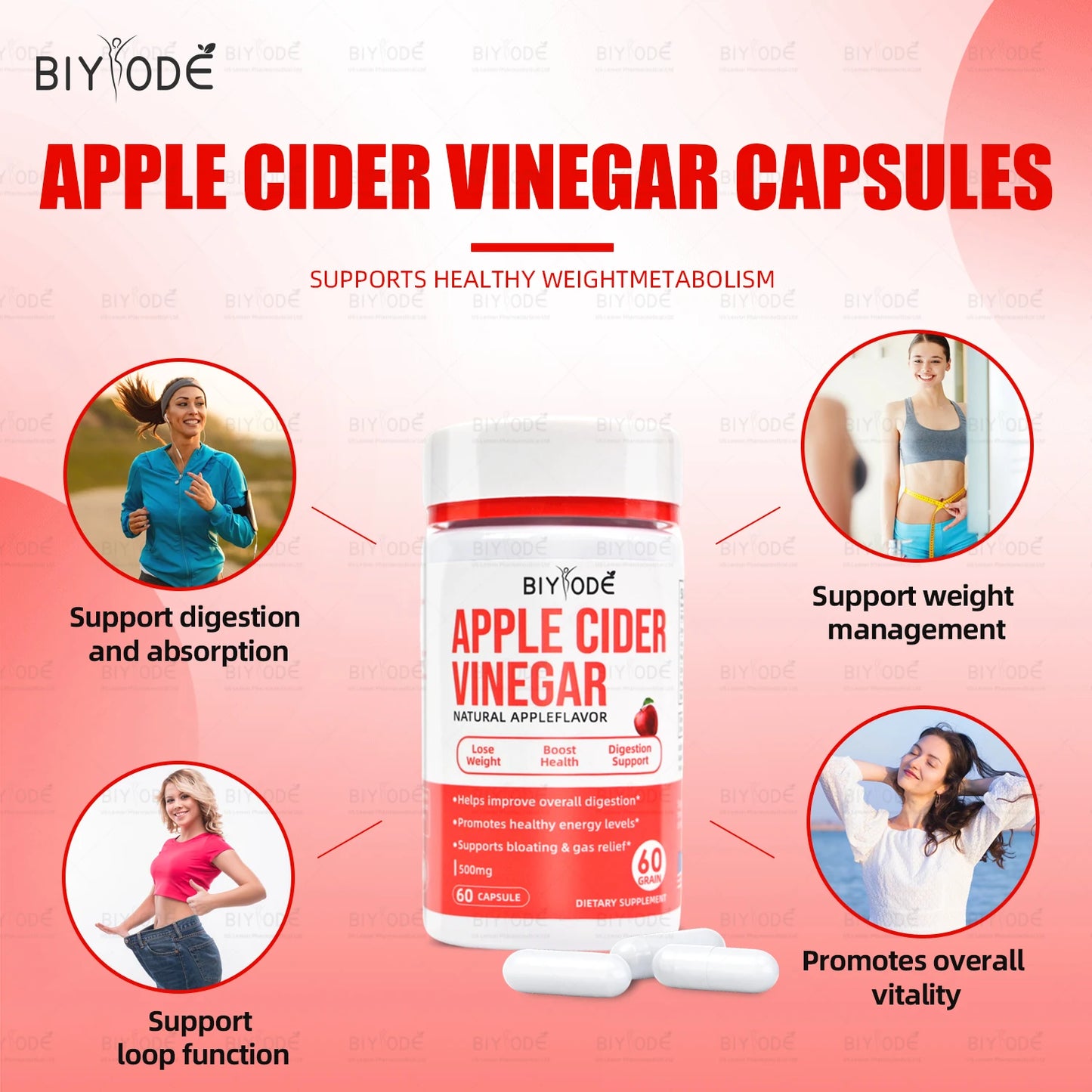 Jiabeikang Factory OEM ODM Custom Ready Stock Herbal Supplement Support Weight Management Apple Cider Vinegar Capsules