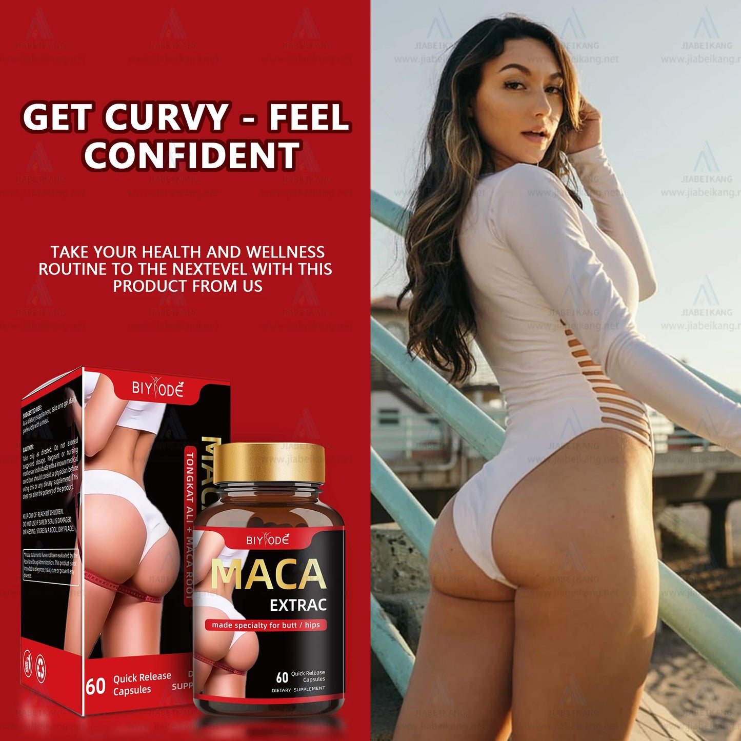 Pink maca extract herbal supplement for hip and butt enlargement bbl capcules