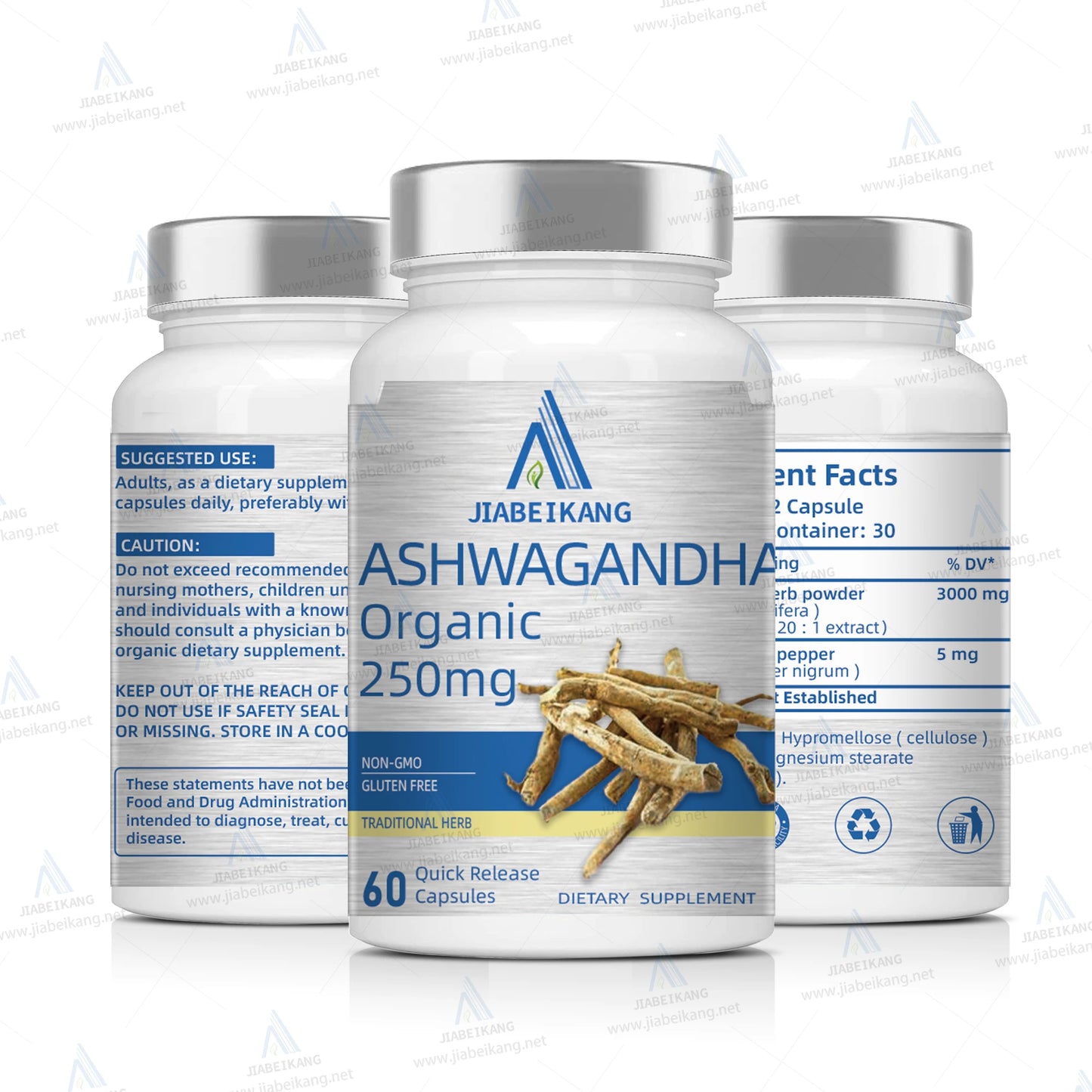 Wholesale Ashwagandha Black Pepper Extract Private Label Relieve Stress Boost Energy Improve Mood Healthcare Supplement Capsule