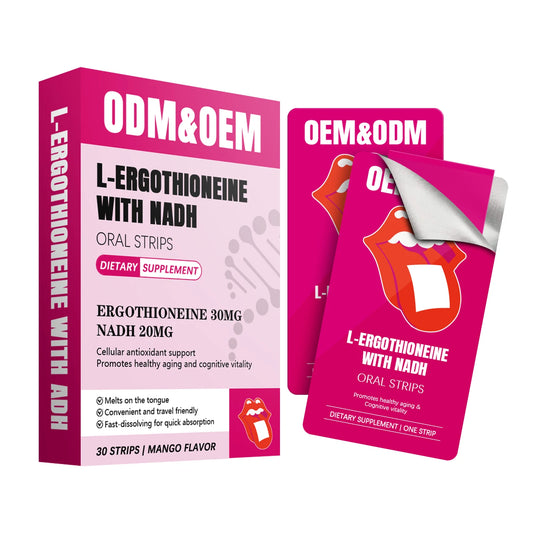 Custom L Ergothioneine NADH Melting Oral Strips Instant Absorption Anti Oxidation Support Cognitive Vitality Boost