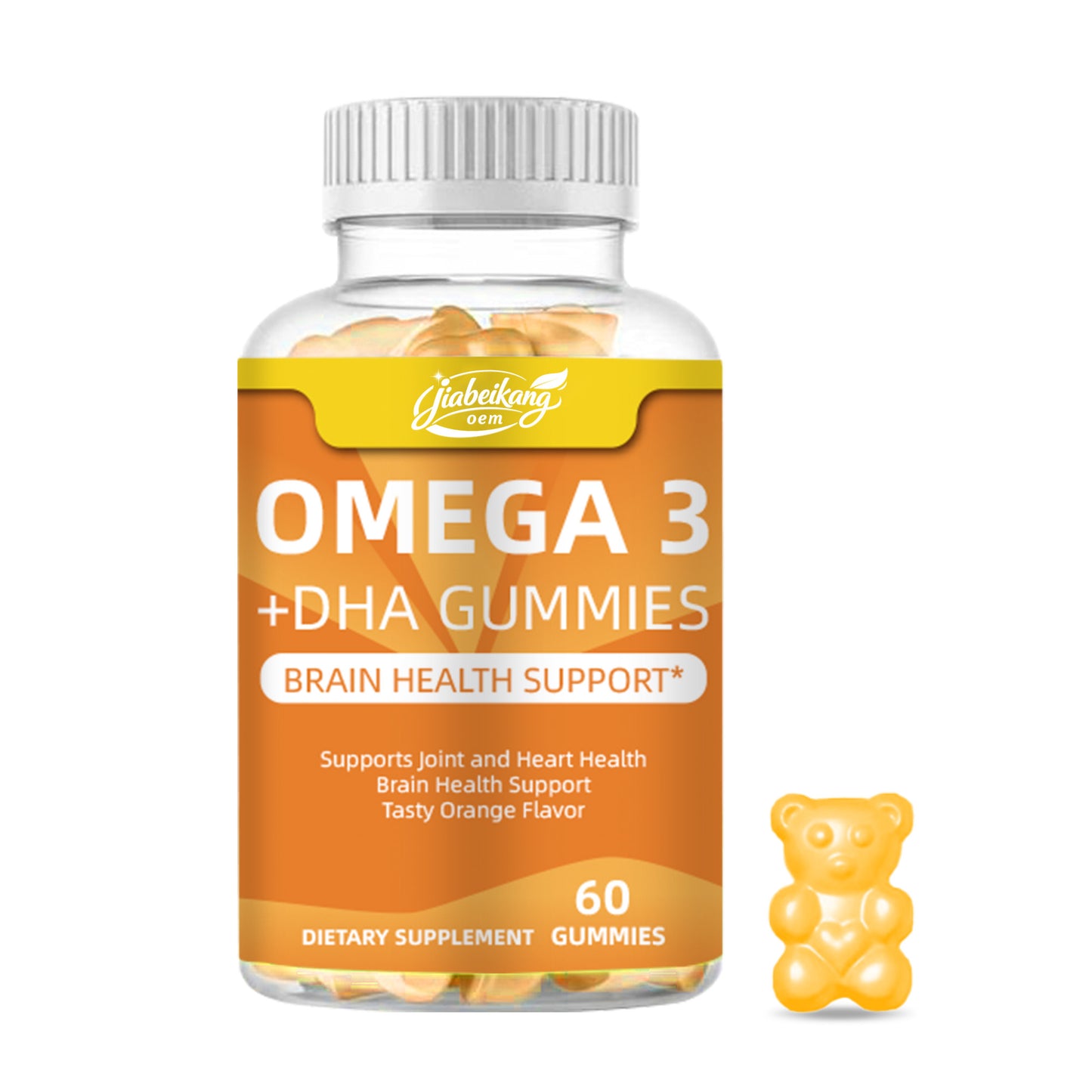 DHA Fish Oil Gummies Omega 3 Candy Gummy Heart and Brain Health Supplements