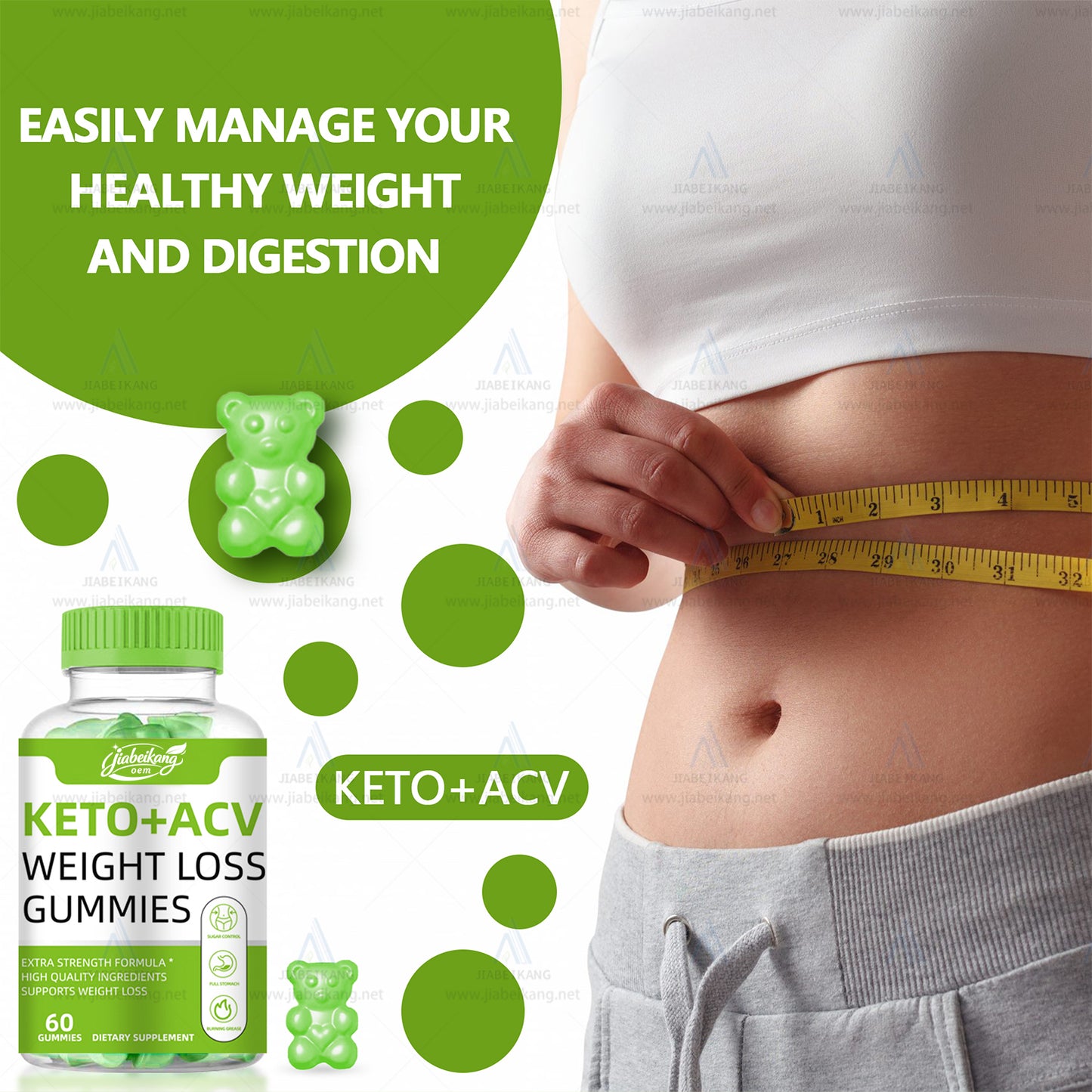 China supplier Healthcare factory Vegan Food Supplement Keto Apple Cider Vinegar Gummies