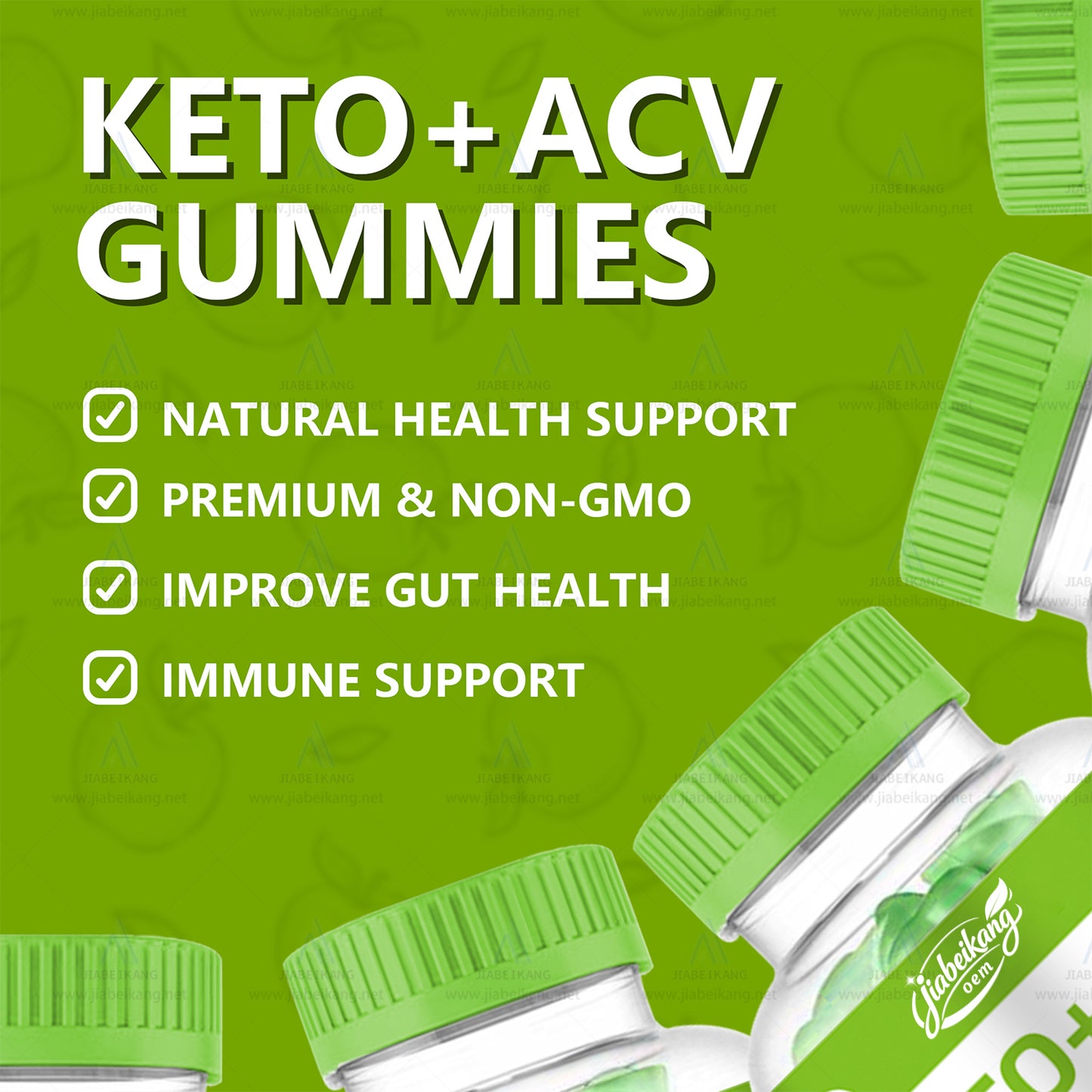 China supplier Healthcare factory Vegan Food Supplement Keto Apple Cider Vinegar Gummies