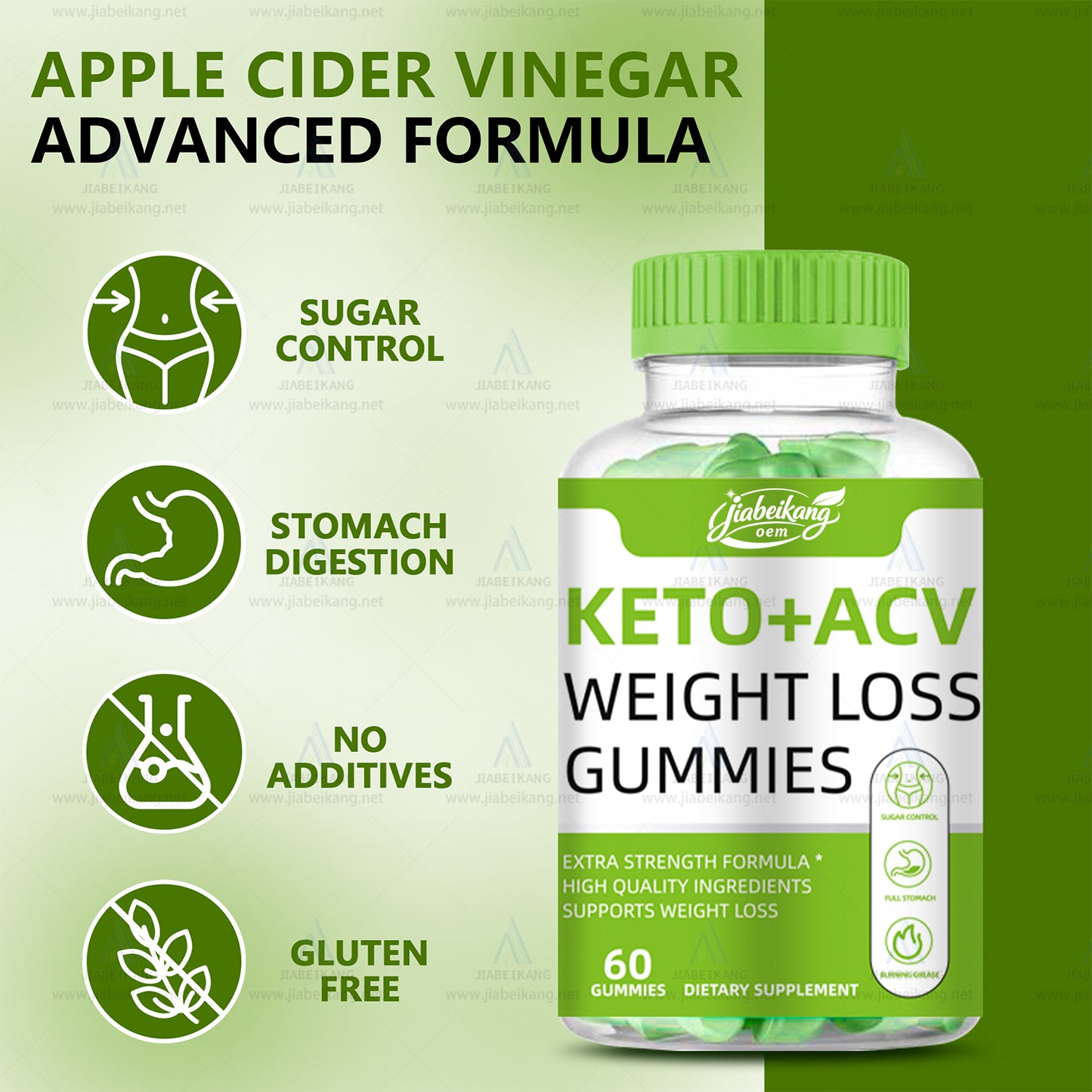 China supplier Healthcare factory Vegan Food Supplement Keto Apple Cider Vinegar Gummies